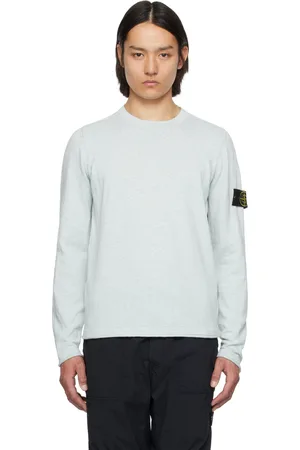 Stone Island Blue Cotton Nylon Sweater