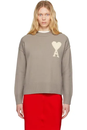 Ami Taupe Wool Ami de Coeur Sweater