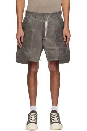 Rick Owens Gray Hollywood Stefan Cargo Denim Shorts