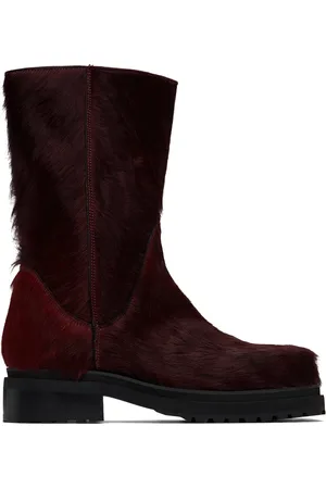 ECKHAUS LATTA Burgundy Stacked Boots