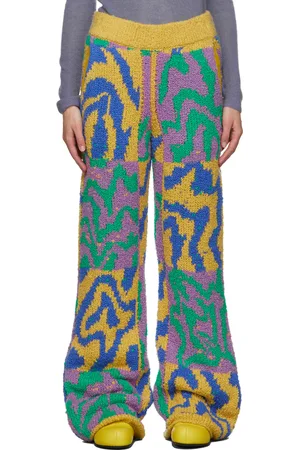 THE ELDER STATESMAN Multicolor Warbled Check Lounge Pants
