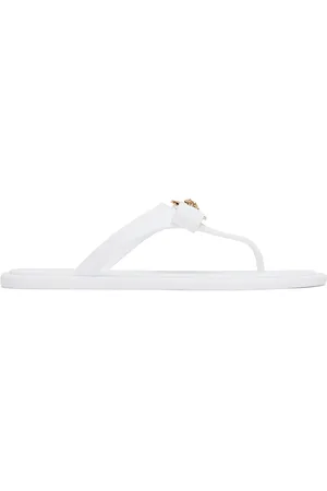 VERSACE White Gianni Ribbon Flip-Flops