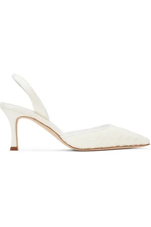 Manolo Blahnik Off-White Carolyne 70 Heels
