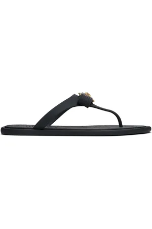 VERSACE Black Gianni Ribbon Flip-Flops