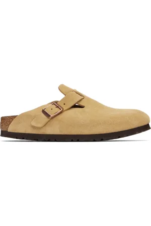 Birkenstock Beige Narrow Boston Soft Footbed Slip-on Loafers