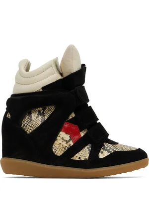 Isabel Marant Black & Beige Bekett Sneakers