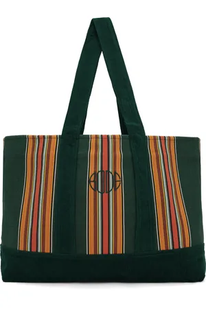 BODE Green Parakeet Stripe Tote