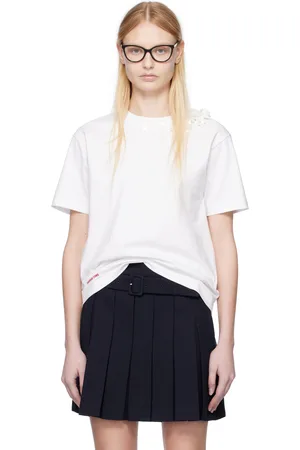Shushu/Tong White Beaded Floral T-shirt