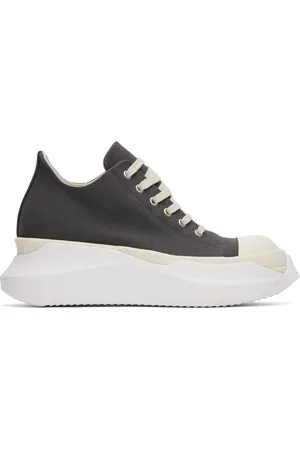 Rick Owens Gray Hollywood Abstract Low Sneaks Sneakers