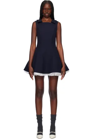 Shushu/Tong Navy Puffy Sleeveless Minidress