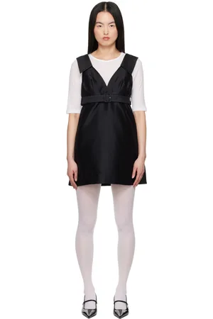 Shushu/Tong Black A-Line Lapel Minidress