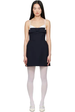 Shushu/Tong Navy Double Bow Sling Minidress