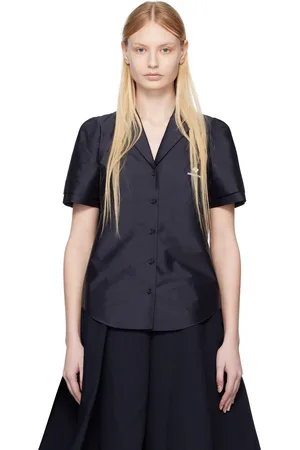 Shushu/Tong Navy Short-Sleeved Lapel Shirt