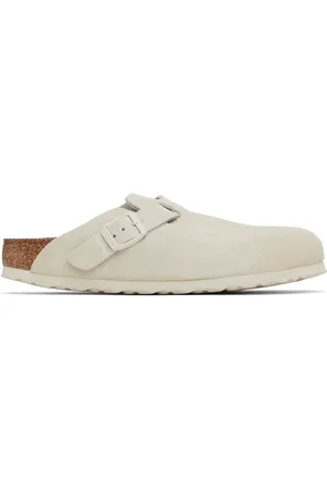 Birkenstock Off-White Narrow Boston Soft Footbed Slip-on Loafers