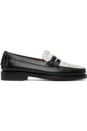 SEBAGO Black & White Dan Studs Loafers