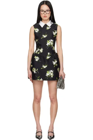 Shushu/Tong Black Shirtneck Patchwork Sleeveless Dress