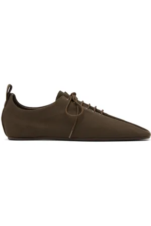 Totême Brown Canvas Derbys
