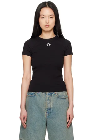 Marine Serre Black Moon Logo Jersey Baby Fit T-Shirt