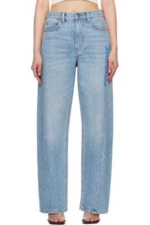 Alexander Wang Indigo Logo Mesh Back Balloon Jeans