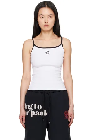 Marine Serre White Moon Logo Jersey Tank Top