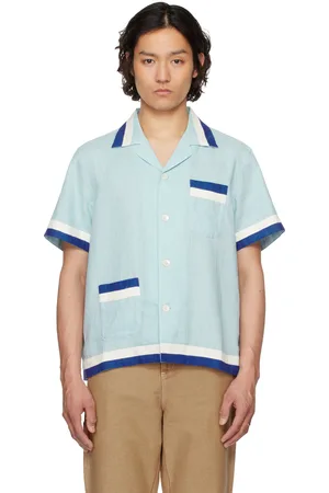 BODE Blue Seedling Stripe Shirt