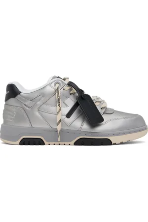 OFF-WHITE Silver Out Of Office Metallic Leather Sneakers
