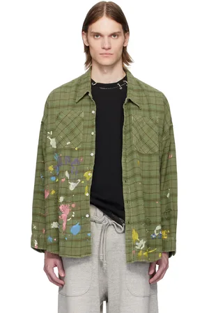 R13 Green Drop Neck Work Shirt