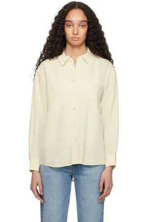 DUNST Yellow Oversized Striped Shirt