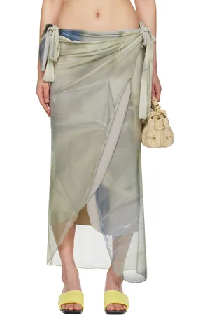 Serapis Green Draped Tarp Malong Maxi Skirt