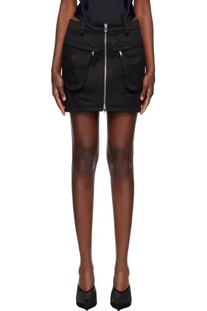 MUGLER Black Cargo Miniskirt