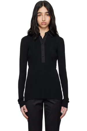 Totême Black Half-Placket Knit Shirt
