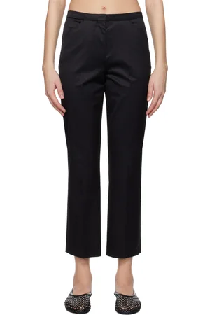 Totême Black Cropped Straight Trousers