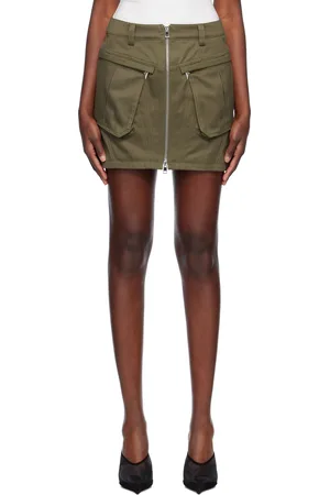 MUGLER Khaki Cargo Miniskirt