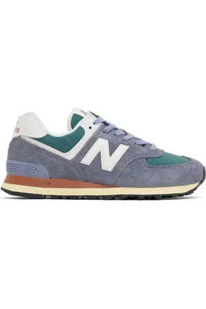 New Balance Navy & Green 574 Sneakers