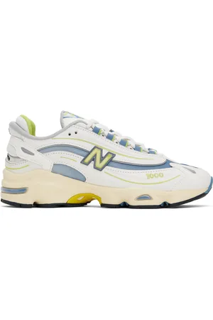 New Balance White & Blue 1000 Sneakers