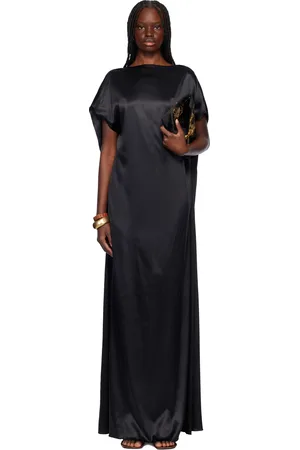 DRIES VAN NOTEN Black Silk Floor Length Maxi Dress