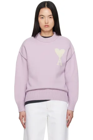 Ami Purple Wool Ami de Coeur Sweater