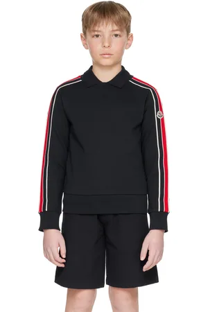 Moncler Big Kids Navy Tricolor Stripe Sweatshirt