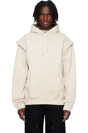 HELIOT EMIL Beige Outline Logo Hoodie