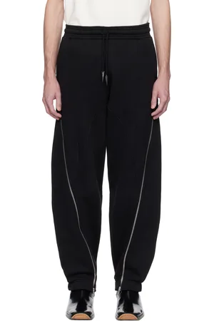 MUGLER Black Light Fleece Zipped Sweatpants