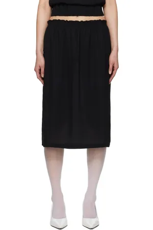 ASHLEY WILLIAMS Smocked-Waist Midi Skirt