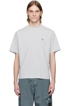 Stone Island Gray Combed Organic Cotton Jersey T-shirt
