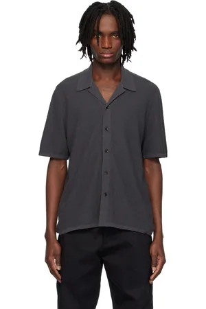 RAG&BONE Gray Zig-Zag Avery Polo