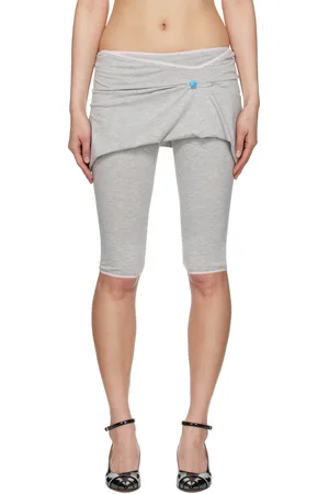 ASHLEY WILLIAMS Gray Nappy Pin Shorts