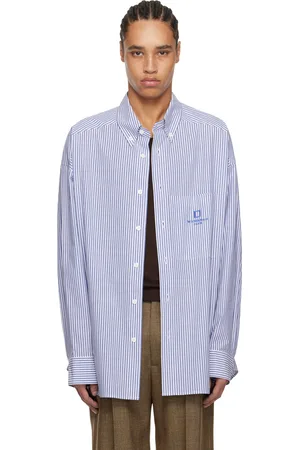 WOOYOUNGMI Blue Cotton Striped Shirt