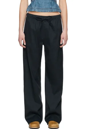 RAG&BONE Navy Logan Linen-Blend Beach Lounge Pants