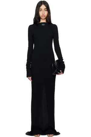 Commission Black Reversed Henley Maxi Dress