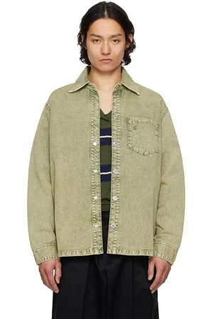 Ami Green Cotton Ami de Coeur Denim Overshirt