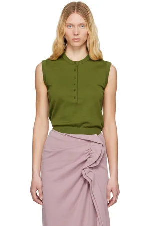 DRIES VAN NOTEN Green Sleeveless Sweater