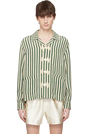 BODE Green & Off-White Soda Stripe Trillium Shirt